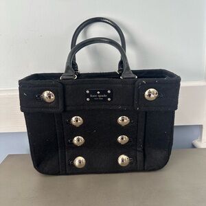 COPY - Kate Spade Fox Chapel Shari Black Wool Italian Button Up Tote Bag.